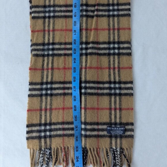 Burberry Unisex Lambswool Check Scarf Beige - Used – Soft Warm Designer Style - Picture 6 of 7